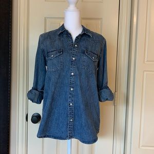 Lucky Brand Denim Western Shirt, Size S